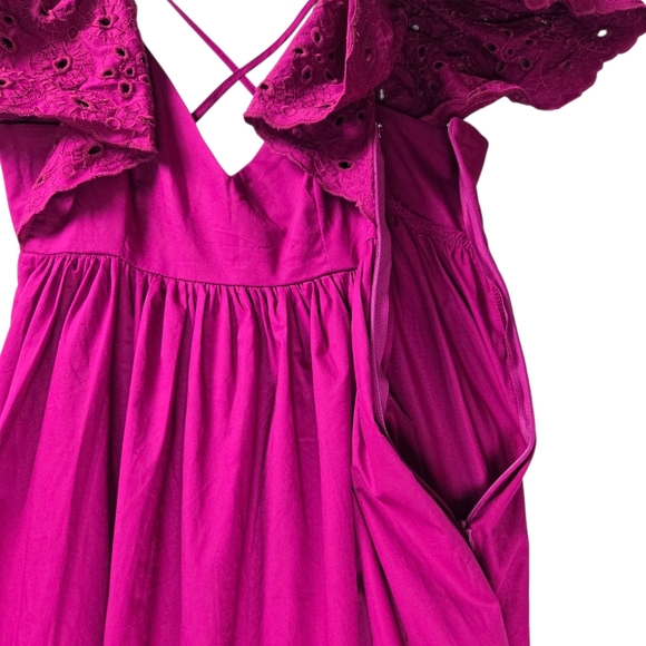 NWT Anthropologie En Saison Barnette Eyelet Puff Sleeve Maxi Dress - Picture 8 of 16